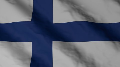 Finnish flag waving in the wind. Finland national flag video footage.