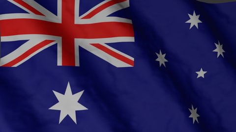 Australian flag waving in the wind. Australia national flag video footage.