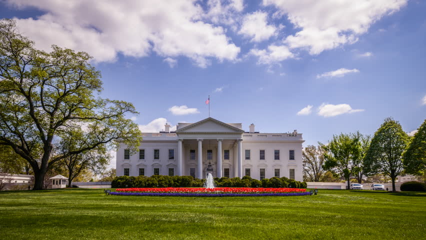 Timelapse of the White House, USA. In 4K.