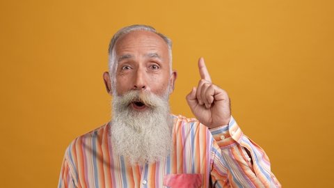 Mind old man unsure find choice look copyspace bright color background isolated