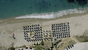 Drone spinning Top Shot over beach in greece 1 (color graded)