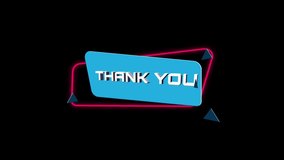 3d animation text Thank you on trendy flat geometric banner. Flying and rotating object. 4K Video motion graphic animation. - Powered by Shutterstock - Get 15% off with code: PIKWIZARD15