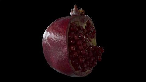 4K 3d pomegranate seamless loop animation for any editing and composition usage.