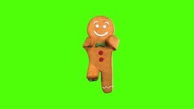 Gingerbread man Dancer 3D animation of funny, hot and sweet cookie boys dancing for holiday and kid event, show, VJ, party, music, website, banner, dvd. Green screen - Powered by Shutterstock - Get 15% off with code: PIKWIZARD15