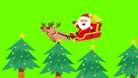 Green screen Santa Claus animation video for Christmas celebration