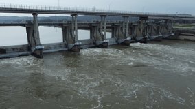 Greenup Locks  Dam - Aerial Video