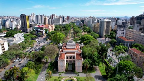Belo Horizonte Brazil. Aerial landscape of landmark historic centre of downtown Belo Horizonte state of Minas Gerais Brazil.