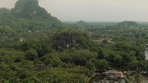 The most beautiful and the second largest karst in the world is in Maros-Pangkep, South Sulawesi, Indonesia | videography 4k drone aerial footage