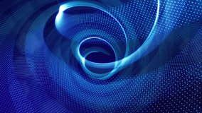 blue high tech bg with glow particles form complex spiral structure. 3d looped sci-fi bg digital space, particles form lines and surface waves. Concept of hi-tech information flow, blockchain. DOF - Powered by Shutterstock - Get 15% off with code: PIKWIZARD15