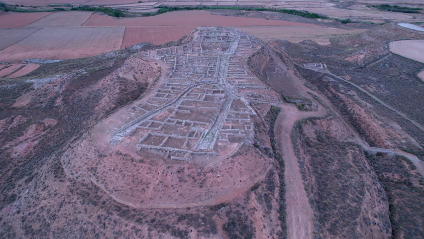 Archaeological site of Cabezo de Alcalá near Azaila in the Bajo Martin region. Teruel. Aragon. Spain. Europe	