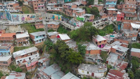 Ghetto Slum Comuna 13 Medellin Colombia Stock Footage Video (100% ...