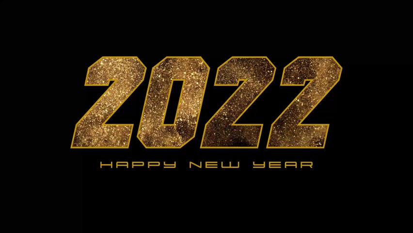 Happy New Year 2022 golden particles opener on black background new year resolution concept. | Shutterstock HD Video #1083805801
