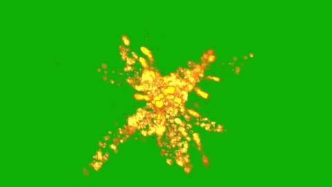 Fire Explosion Motion Graphics Green Screen Stock Footage Video (100% ...