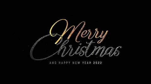 2022 Merry Christmas And Happy New Year Animation Text + Transparent