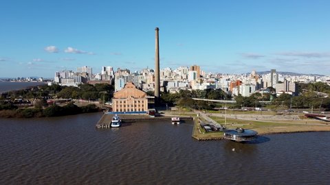 Porto Alegre Brazil. Brazilian city skyline landmark. Buildings at downtown city of Porto Alegre state of Rio Grande do Sul Brazil.