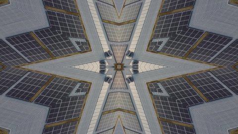 Solar panel kaleidoscopic view in symmetry animation