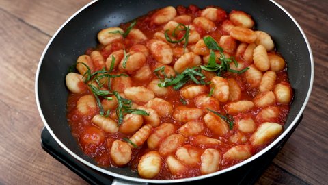 Cooking Gnocchi with Tomato Sauce