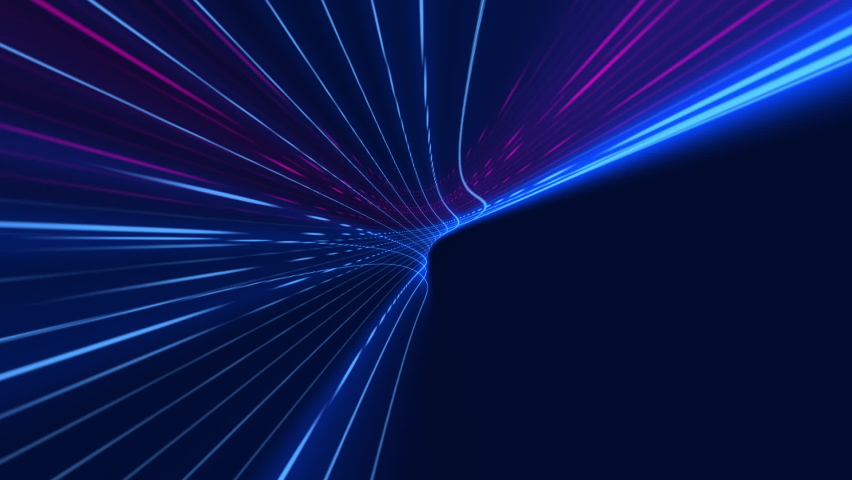 Technology concept background with high speed blue and pink fiber optic data transfer light beams. This modern tech motion background is full HD and a seamless loop. Royalty-Free Stock Footage #1083853477