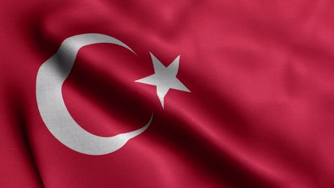 Waving turkey flag video. Symbol of turkey