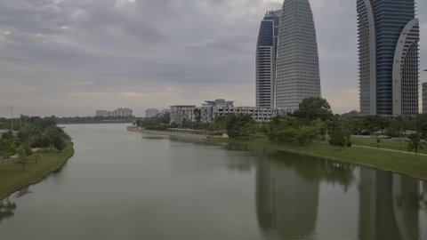 putrajaya, malaysia - October circa, 2021 : time lapse city view of putrajaya, malaysia