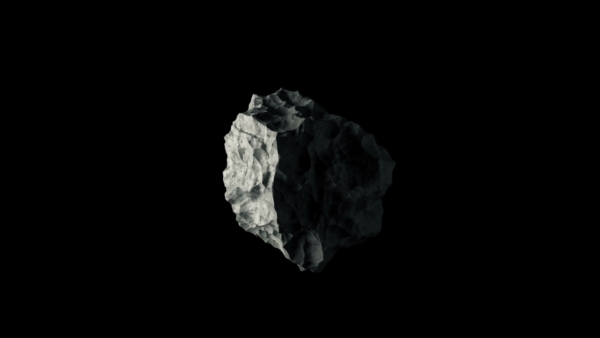 Floating stone on black space background and Green Screen. 4K Loop Animation Royalty-Free Stock Footage #1083891412