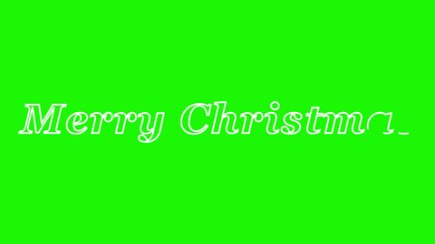 Written Merry Christmas calligraphy text animation - 2D animation, transparent background