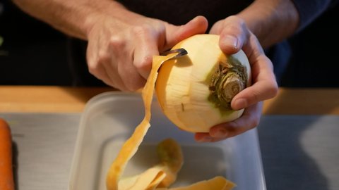 Fresh organic yellow turnip preparation