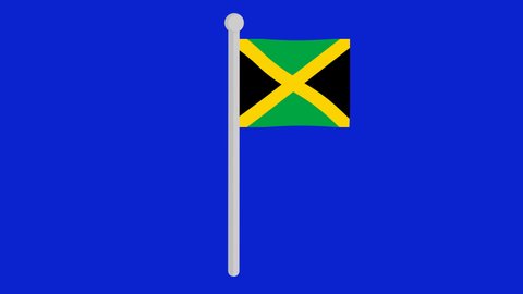 Loop Animation Jamaica Flag Waving On Stock Footage Video (100% Royalty ...
