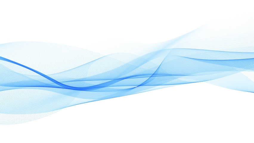 Abstract blue lines loop over white background