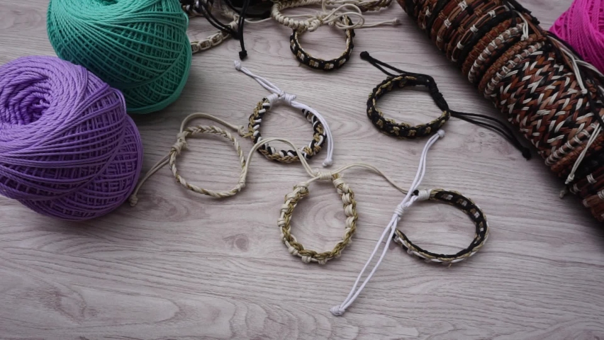 Create ethnic bracelet with a natural bakcground