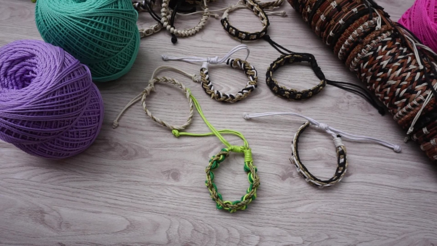 Create ethnic bracelet with a natural bakcground