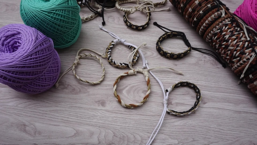 Create ethnic bracelet with a natural bakcground