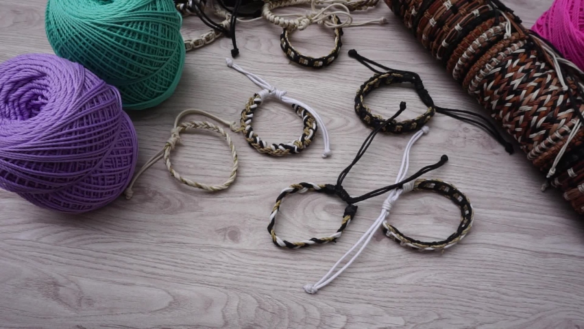 Create ethnic bracelet with a natural bakcground