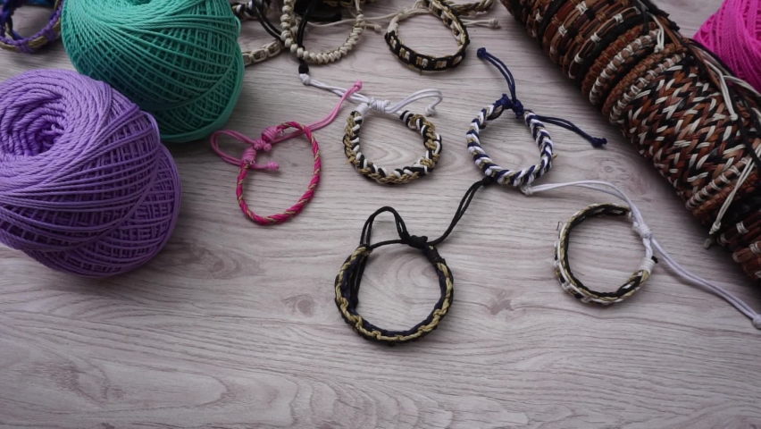 Create ethnic bracelet with a natural bakcground