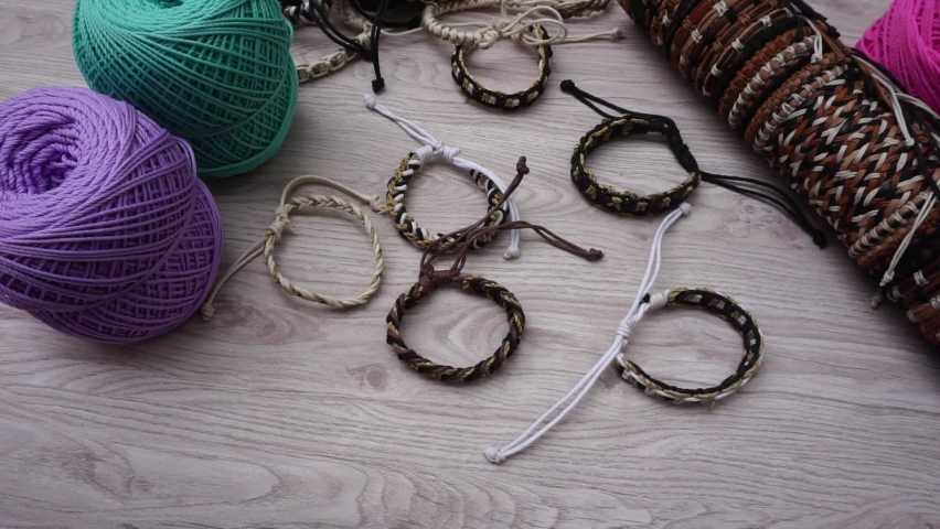 Create ethnic bracelet with a natural bakcground