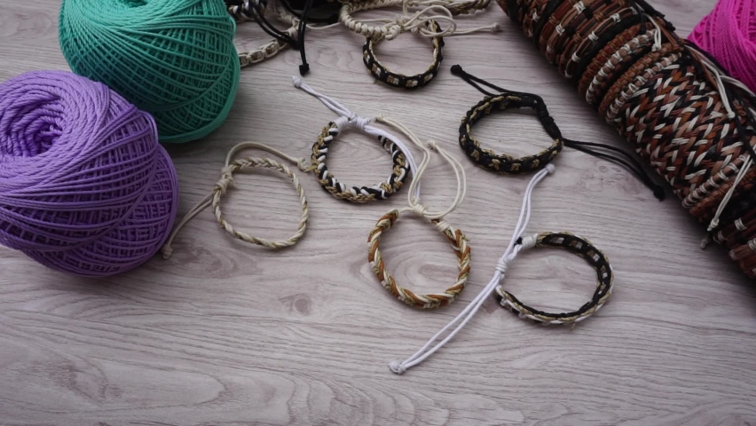 Create ethnic bracelet with a natural bakcground