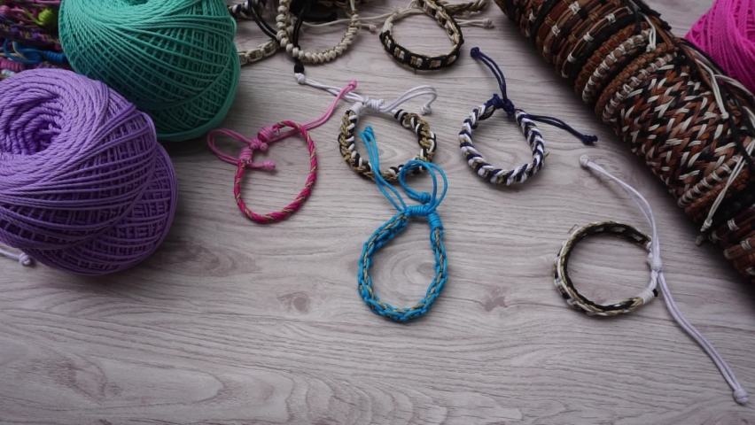 Create ethnic bracelet with a natural bakcground