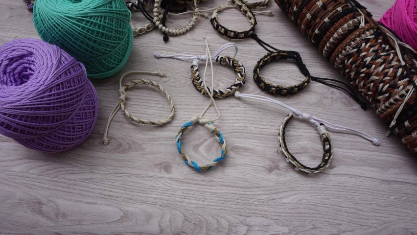 Create ethnic bracelet with a natural bakcground
