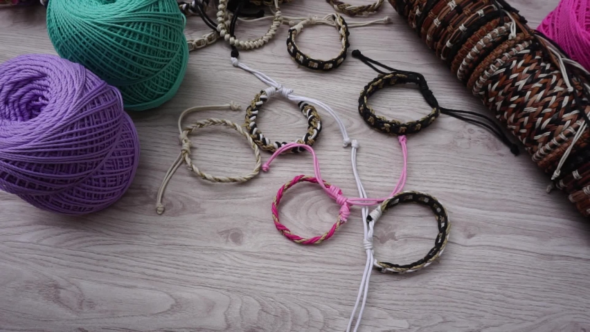 Create ethnic bracelet with a natural bakcground