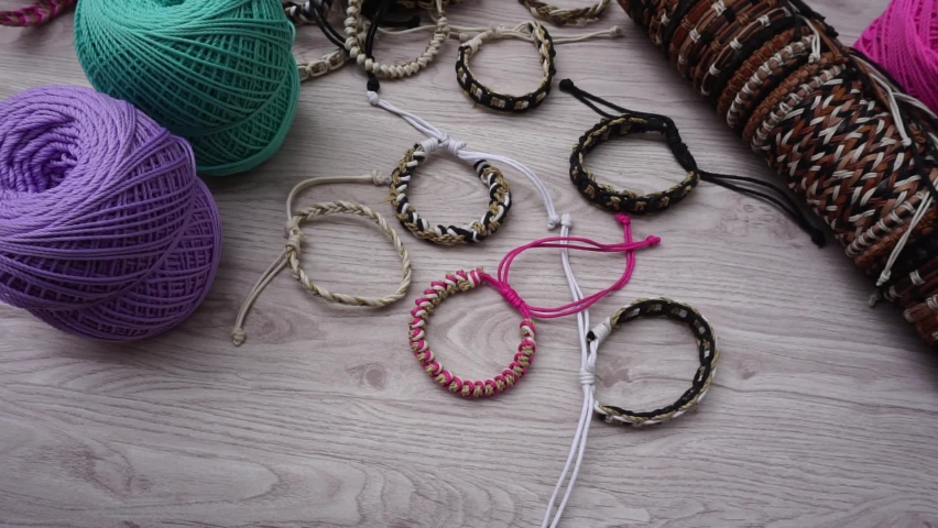 Create ethnic bracelet with a natural bakcground