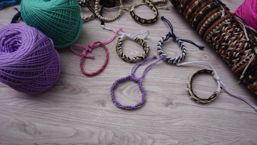 Create ethnic bracelet with a natural bakcground