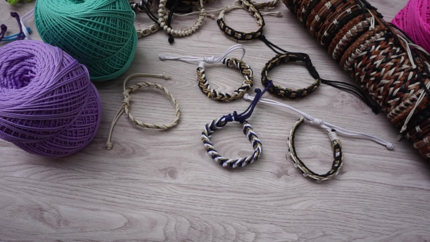 Create ethnic bracelet with a natural bakcground