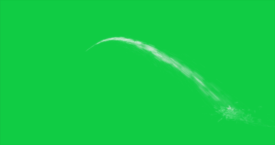 Water Flow From Left to Right,Isolated on Green Screen Background 4K Particles Video Element