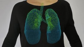 Injured lungs, viral infection, internal organ disease. 3d Animation - Powered by Shutterstock - Get 15% off with code: PIKWIZARD15