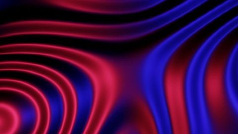 Abstract Animation Blue and Red Neon Wavy Smooth Wall. Multicolor Liquid Pattern Background. Seamlessly Looping.
