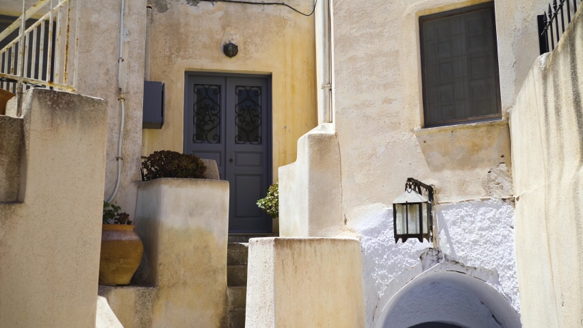Ancient streets and houses in Santorini, Greece