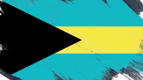 Bahamas flag paint brush art texture of the flag animation Ultra HD background.