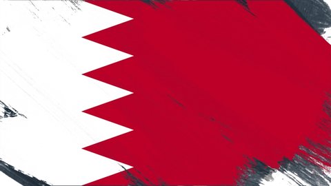 Bahrain flag paint brush art texture of the flag animation Ultra HD background.