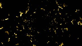 gold flake pieces 24 karat spinning rotating vortex on black background. Luxury food gold dust pieces decoration. Expensive food background with copy space - Powered by Shutterstock - Get 15% off with code: PIKWIZARD15