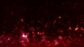 Red ascending magic atomic particles in macroscopic view. Concept 3D animation loop background of illuminated entangled quantum ember fire, Valentines Day product showcase backplate and microbial life - Powered by Shutterstock - Get 15% off with code: PIKWIZARD15